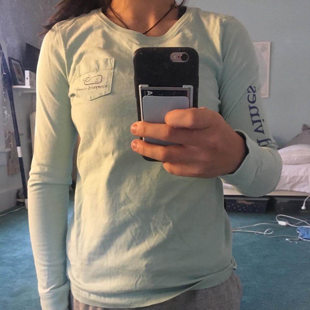 Vineyard Vines Mint Longsleeve with pocket